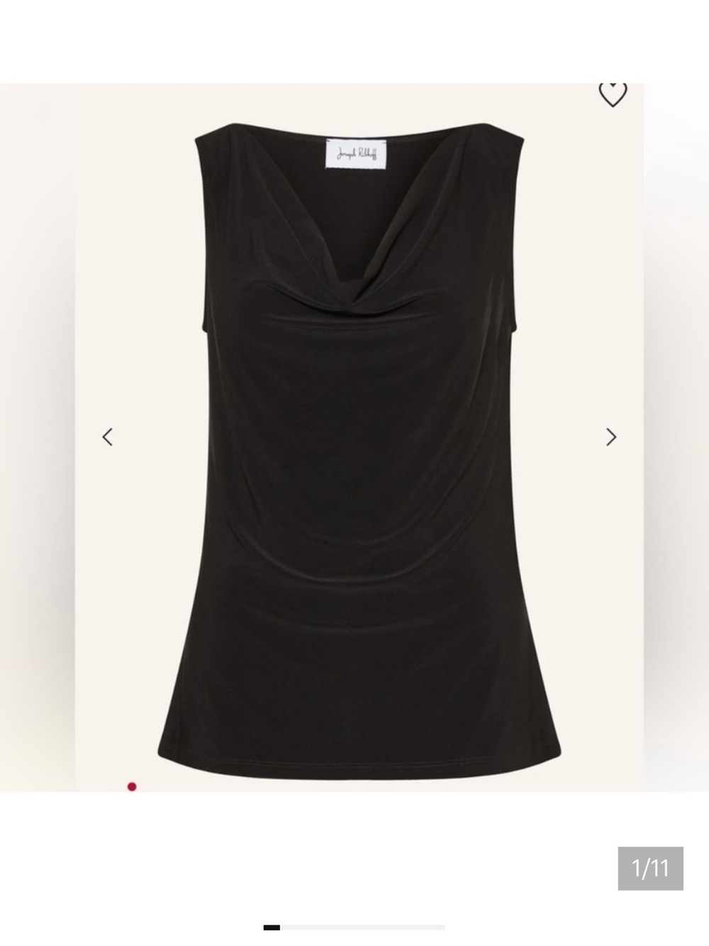 Joseph Ribkoff Black Drape Neck Sleeveless Top
